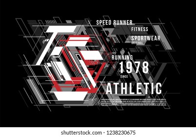 t-shirt design vector geometry printing athletic sportswear on black background