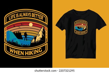 T-Shirt-Design, Vektordesign, Hiking T-Shirt-Design, 