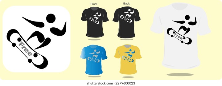 T-shirt design, T-shirt vector, tshirt icon, t shirt man, t shirt woman, skateboard free with typography designs