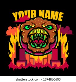 Tshirt design vector illustration monster donuts
