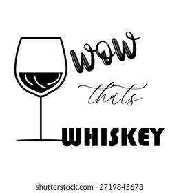 Vector de diseño de camiseta con ilustración de diseño de vidrio de whisky