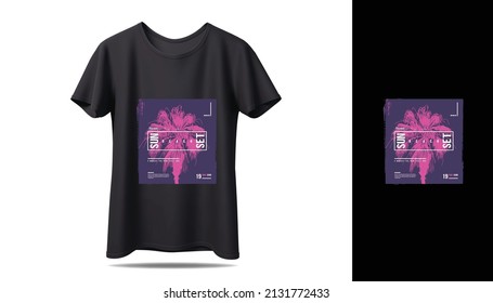T-shirt design vector mockup. New black  typography t-shirt design with mockup. t shirt vector design. T shirt Illustration.