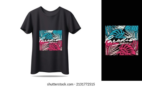 T-shirt design vector mockup. New black  typography t-shirt design with mockup. t shirt vector design. T shirt Illustration.