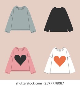 t-shirt design vector mockup set – blank apparel templates
