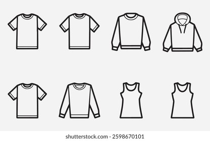 t-shirt design vector mockup set – blank apparel templates
