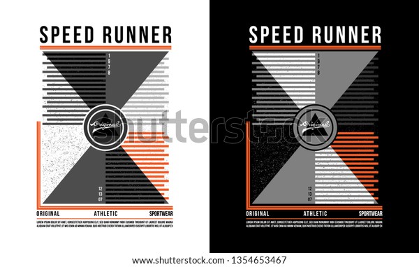 Tshirt Design Vector Printing Speed Runner Stock Vector (Royalty Free ...