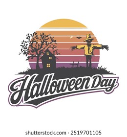 T-shirt design vector style illustration of retro sunset