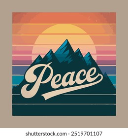 T-shirt design vector style illustration of retro sunset