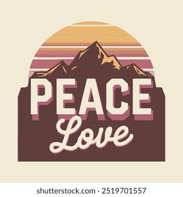 T-shirt design vector style illustration of retro sunset