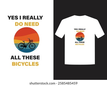 T-shirt Design Vector Template bicele