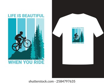 T-shirt Design Vector Template bicycle wheel