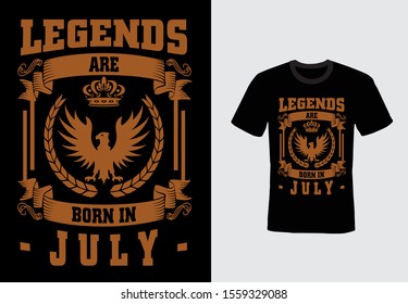 T-shirt design vector for those born in July