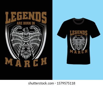 T-shirt design vector for those born in March. vector illustration.