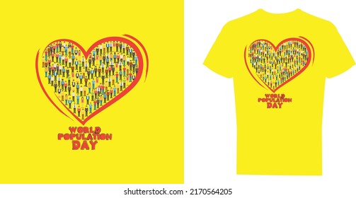T-Shirt-Design, Weltbevölkerungstag, druckfertig 