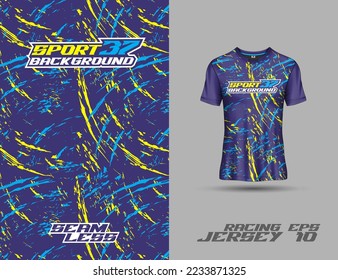 Tshirt designs template. Abstract grunge background for extreme sport jersey team, motocross, car racing, cycling, fishing, diving, leggings, football, gaming