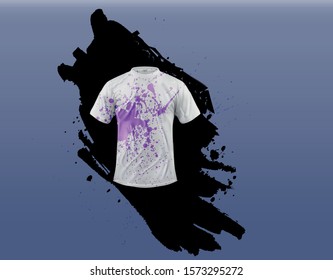 Tshirt Desing  pattern color Realistic splash purple