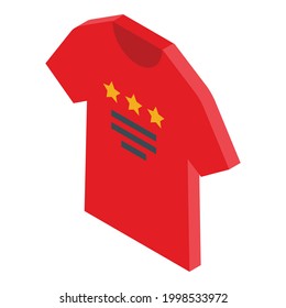 Icono de impresión digital de camisetas. Isometric del icono del vector de impresión digital de camisetas para el diseño web aislado en fondo blanco