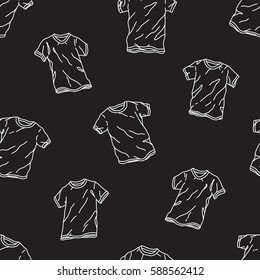 T-shirt Doodle Seamless Pattern black