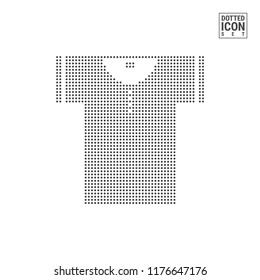 T-shirt Dot Pattern Icon. Clothes, Dress Dotted Icon Isolated on White. Vector Background, Design Template. Can Be Used for Advertising, Web and Mobile UI.