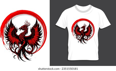  T-shirt with dragon, t-shirt vector illustration and art design