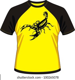 T-shirt with drawing in the form of a scorpion