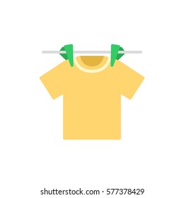 T-shirt drying on a rope