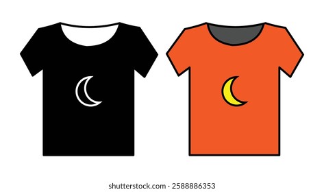 T-Shirt Duo with Moon Phase Graphic