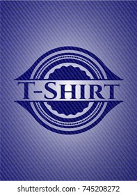 T-Shirt emblem with denim high quality background