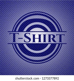 T-Shirt emblem with jean background