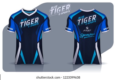 t-shirt e-sport design template, Soccer jersey mockup for football club. uniform front and back view.