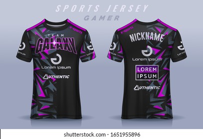 t-shirt e-sport design template, Soccer jersey mockup for football club. uniform front and back view.