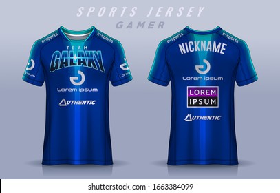 t-shirt e-sport design template, Soccer jersey mockup for football club. uniform front and back view.