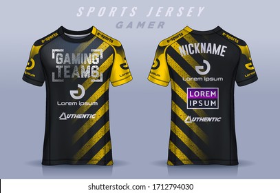 t-shirt e-sport design template, Soccer jersey mockup for football club. uniform front and back view.