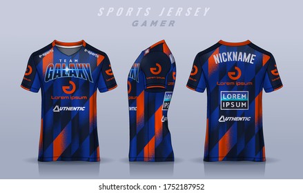 t-shirt e-sport design template, Soccer jersey mockup for football club. uniform front and back view.