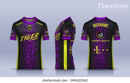 t-shirt e-sport design template, Soccer jersey mockup for football club. uniform front and back view.