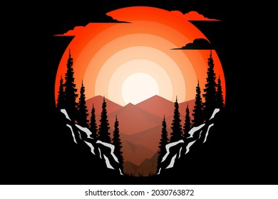 T-shirt explore nature mountain deer pine tree vintage