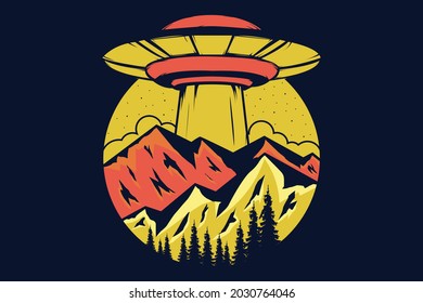 T-shirt explore nature mountain deer pine tree vintage