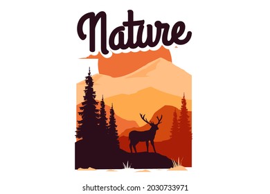 T-shirt explore nature mountain vintage ilustation