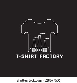 t-shirt factory negative space concept vector illustration