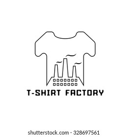 t-shirt factory negative space concept vector illustration