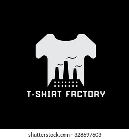 t-shirt factory negative space concept vector illustration