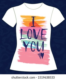 T-shirt, famous girl, slogan lovely, colorful points and flower typography, vector, illustration text