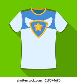 T-shirt fan with print.Fans single icon in flat style vector symbol stock illustration.