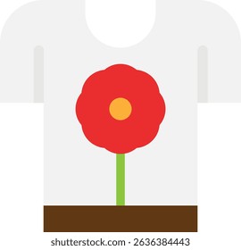 Tshirt Fashion Clothes Icon Vector Flat Illustration