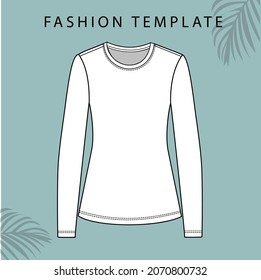T-shirt fashion flat sketch template