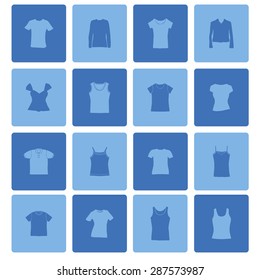 t-shirt fashion wear icon set