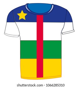 T-shirt flag Central Africa on white background is insulated
