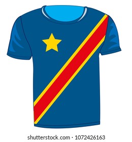 T-shirt with flag of Kongo - Kinshasa