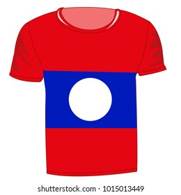 T-shirt flag laos on white background is insulated