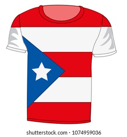 T-shirt flag Puerto - Riko on white background is insulated